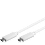 PremiumCord USB 3.1 kabel, USB-C -> USB-C, 3A, 10Gbps, 1m, bílý