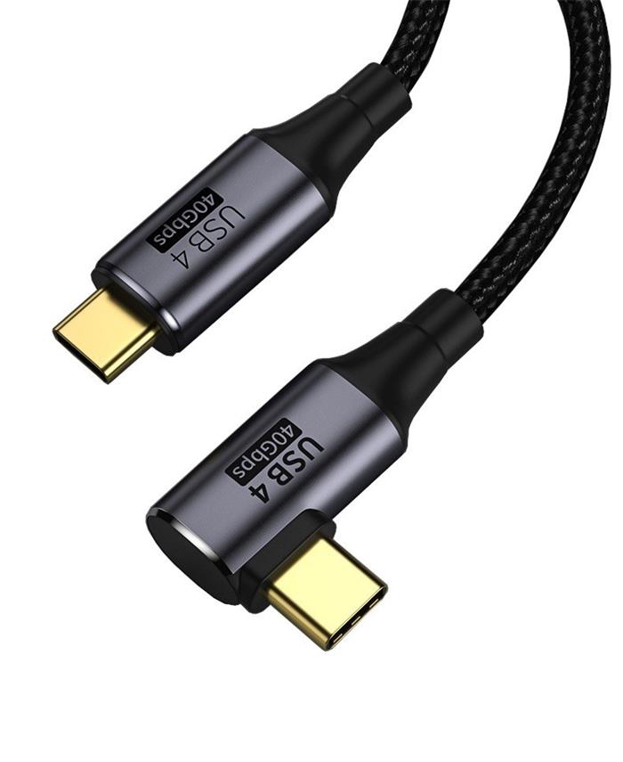 PremiumCord USB 4.0 kabel, 40Gbps, 240W, Thunderbolt 3, lomený, délka 0.8m