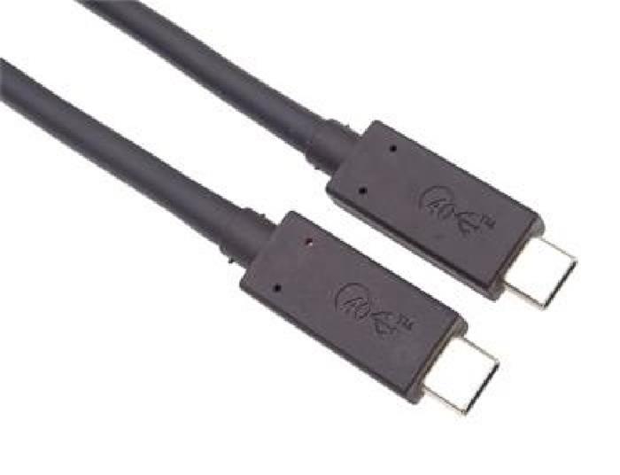 PremiumCord USB 4.0 kabel, USB-C -> USB-C, 40Gbps, 0.8m, černý