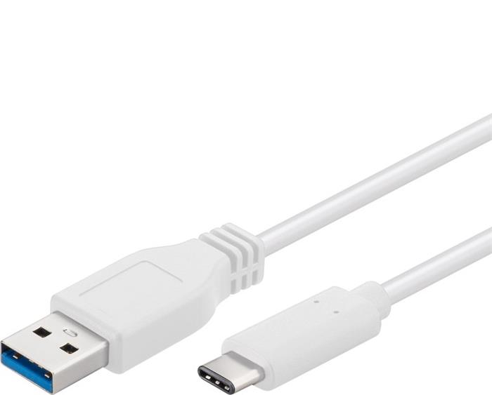 PremiumCord USB-C kabel pro rychlé nabíjení, USB 3.0, 2A, 0.5m bílý