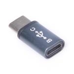 PremiumCord USB redukce z micro USB-B (f) na USB-C (m), šedá