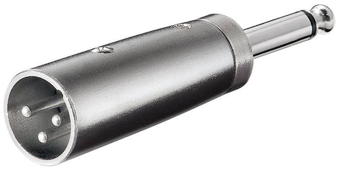 PremiumCord XLR mikrofonní redukce, XLR male - Jack 6,3mm mono male