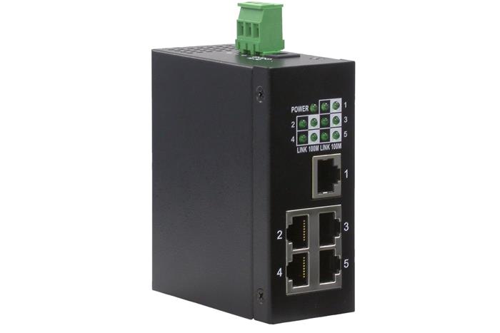 Průmyslový Ethernet přepínač 10/100, 5 portů, na DIN lištu