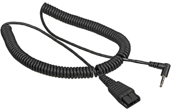 QD Cord to 2,5mm pin plug, coiled 0,5-2m