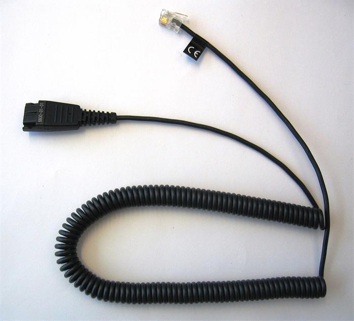 QD Cord to RJ10, coiled, 0,5 - 2m