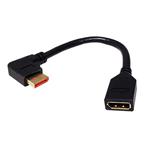 Redukce DisplayPort 1.4 (HBR3, 8K@30Hz) lomená vlevo, 15cm