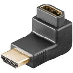 Redukce HDMI A(M) - HDMI A(F), lomená nahoru, zlacené konektory