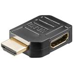 Redukce HDMI A(M) - HDMI A(F), lomená vlevo, zlacené konektory