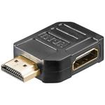 Redukce HDMI A(M) - HDMI A(F), lomená vpravo, zlacené konektory