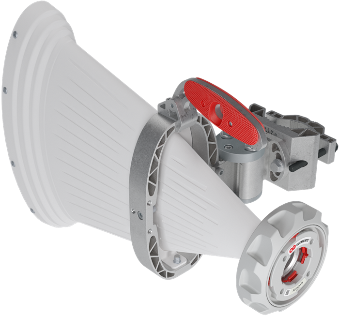 RF elements Asymetrická Horn Wideband anténa, 6/5 GHz, 15dBi, 90°