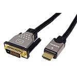 Roline DVI-HDMI kabel, DVI-D(M) - HDMI A(M), černostříbrný, 3m