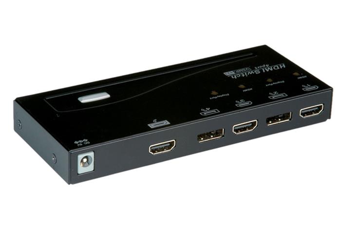 Roline HDMI / DisplayPort přepínač 4:1