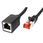 S/FTP patchkabel prodlužovací kat. 6, RJ45 M-F, LSOH, 0,5m, černý