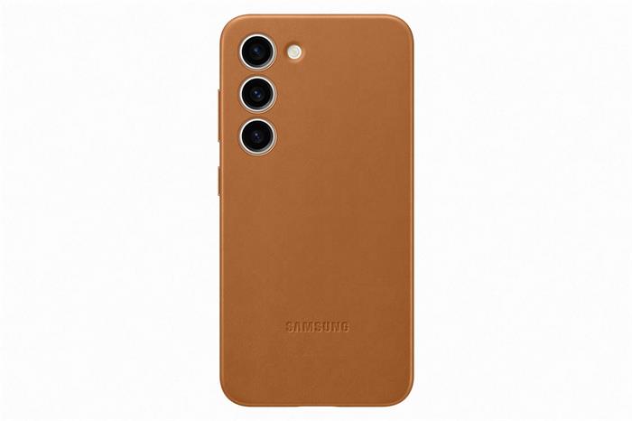 Samsung Kožený zadní kryt pro Samsung Galaxy S23 Camel