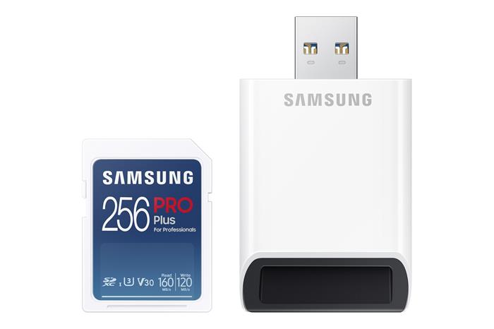 Samsung PRO PLUS 256GB SDXC karta, 160R/120W + USB čtečka