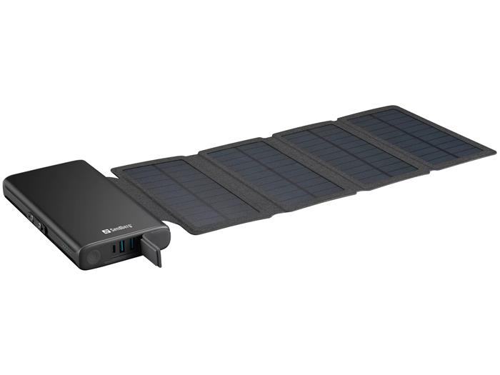 Sandberg Solar 4-Panel Powerbank 25000 mAh, solární nabíječka, černá