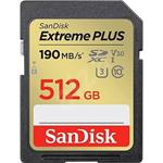 SanDisk Extreme PLUS 512GB SDXC karta, UHS-I U3 V30, 190R/190W