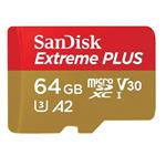 SanDisk Extreme PLUS 64GB microSDXC karta, 200R/90W + adaptér