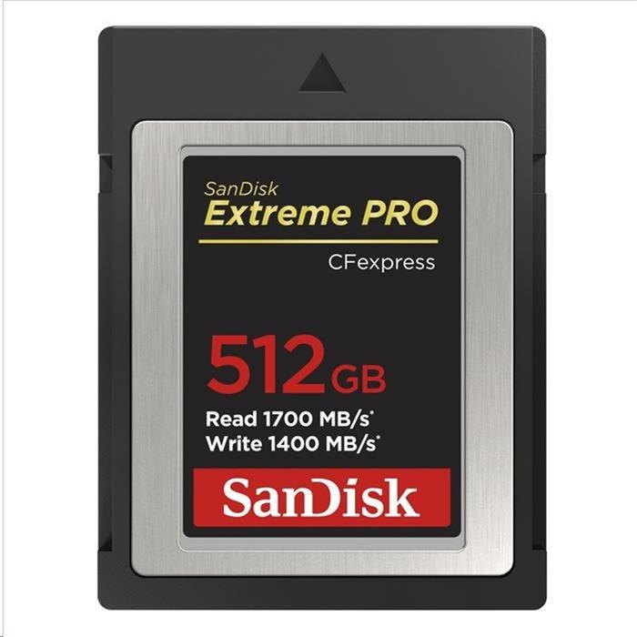 SanDisk Extreme Pro CFexpress Card 512GB, Type B, 1700MB/s Read, 1400MB/s Write