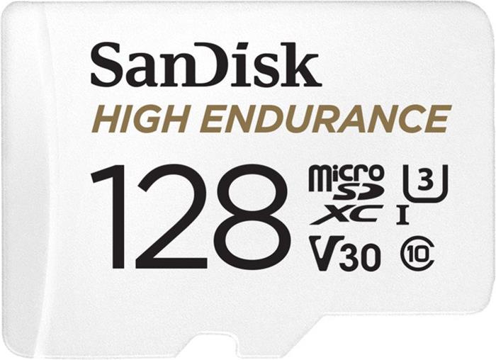 SanDisk High Endurance 128GB microSDXC karta, UHS-I U3 + adaptér