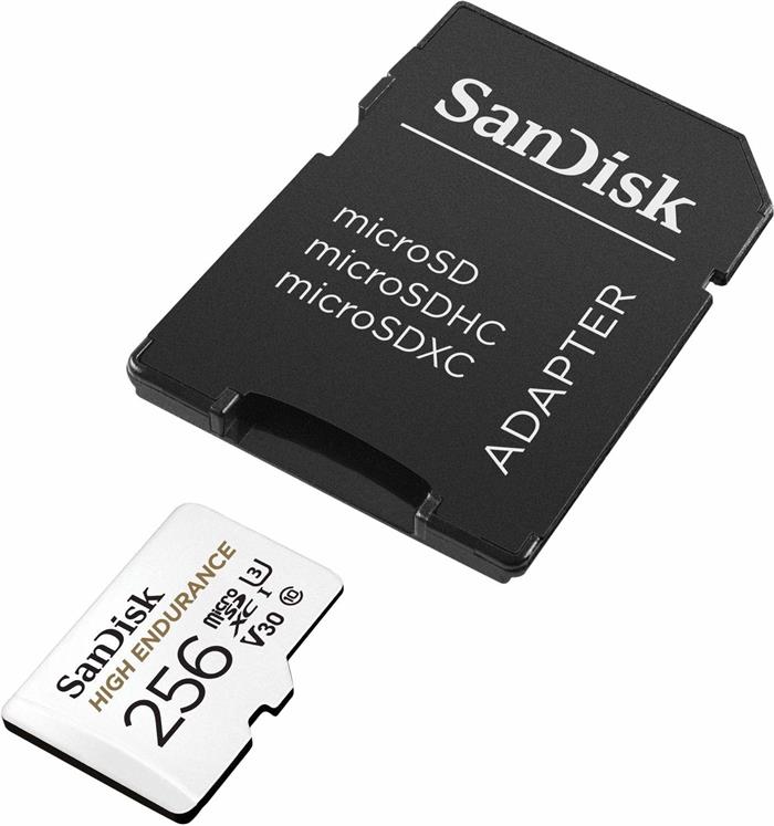 SanDisk High Endurance 256GB microSDXC karta, UHS-I U3 + adaptér