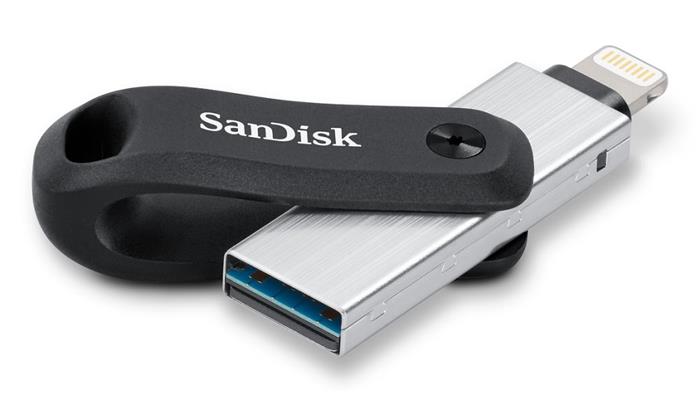 SanDisk iXpand Go 256GB, flash disk, USB 3.0 + Lightning, černý