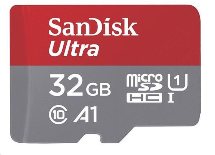 SanDisk Ultra 32GB, microSDHC karta, UHS-I A1 + adaptér