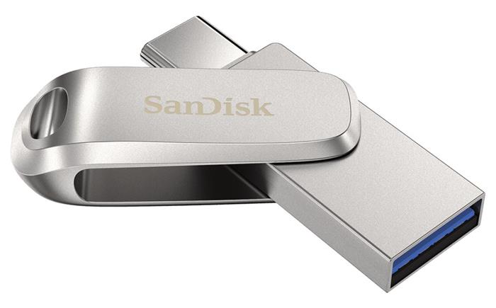 SanDisk Ultra Dual Drive Luxe USB-C 128GB, USB 3.0, stříbrný