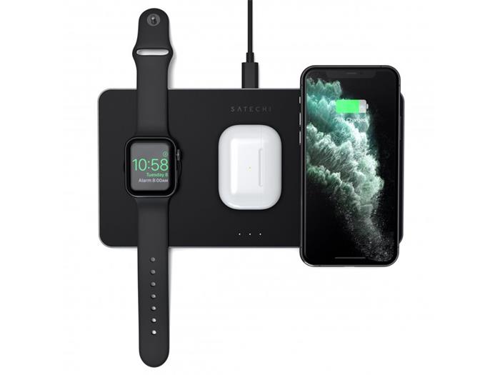 Satechi Trio nabíjecí podložka pro Apple Watch, Airpods, iPhone) - černá