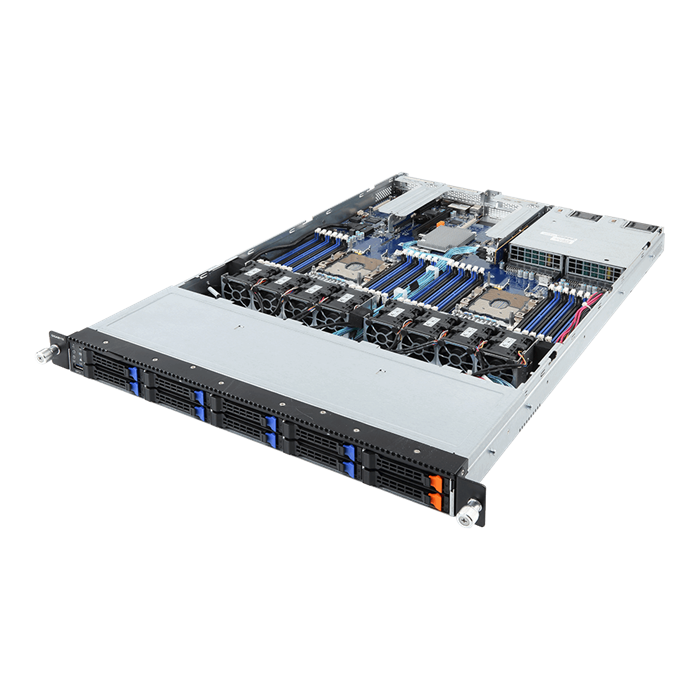 Server R181-N20 1U 2S-P, 2GbE, 8SFF, 2NVMe/SFF, VROC, IPMI, 24DDR4-2666, PCI-E16LP,2PCI-E8LP, 2OCP rPS (80+PLAT)