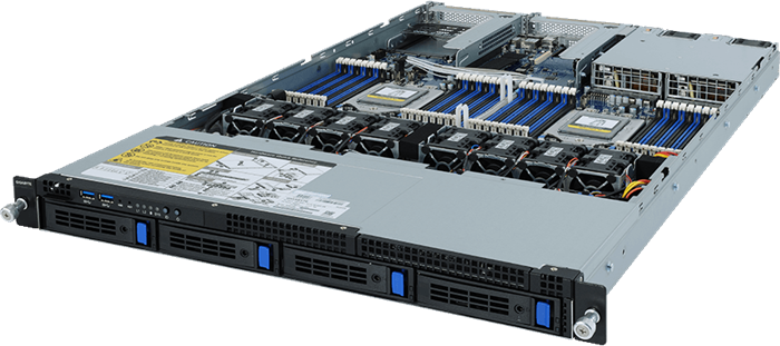 Server R182-Z90 1U 2S-SP3 (240W), 2GbE, 4sATA, M.2, IPMI, 32DDR4-3200, 2PCI-E16(g4), 2OCP, rPS (80+PLAT)