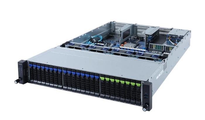 Server R282-N80 2U 2S-P+(270W),2GbE, 8NVMe4/SFF&16SFF&2SFF, IPMI, 32DDR4-3200, 8PCI-E8(g4),2-E16(g4),2OCP, rPS(80+ PLAT