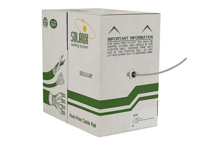 Solarix kabel UTP CAT5e drát, 1000/cívka, PVC, SXKD-5E-UTP-PVC