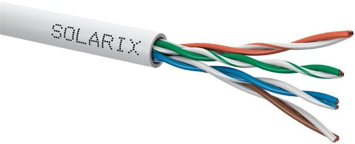 Solarix kabel UTP CAT5e drát, 305m/box, PVC, SXKD-5E-UTP-PVC