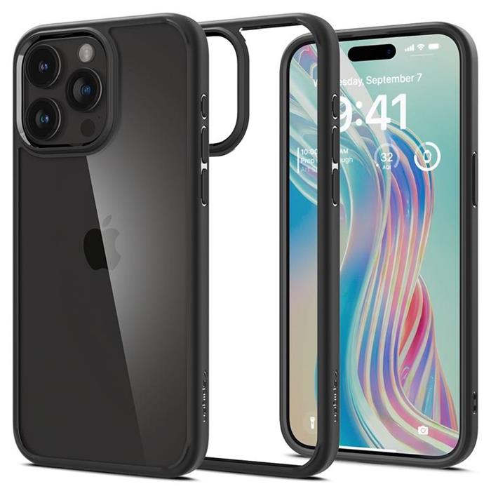 Spigen Ultra Hybrid, matte black - iPhone 15 Pro Max