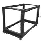 StarTech.com 12U Open Frame Server Rack - 4 Post Adjustable Depth (22" to 40") Network Equipment Rack w/ Casters/ Levele