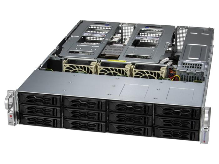 SuperMicro CloudDC 2015CS-TNR 2U S-SP5(400W), noLAN, 12sATA3/NVMe5,2M.2,12DDR5, 2AIOM,4PCI-E16g5, IPMI RoT, rPS 1,2kW