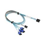 Supermicro kabel  SFF-8643 (SAS-HD) -> 4x SATA, revers, 75cm