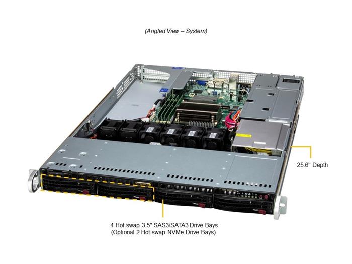 SuperServer 511R-W 1U S-LGA1700(V0) 2GbE, 4sATA, 4DDR5, 2PCI-E8g5,1E4g4, 2M.2, IPMI, 600W (80+TIT)