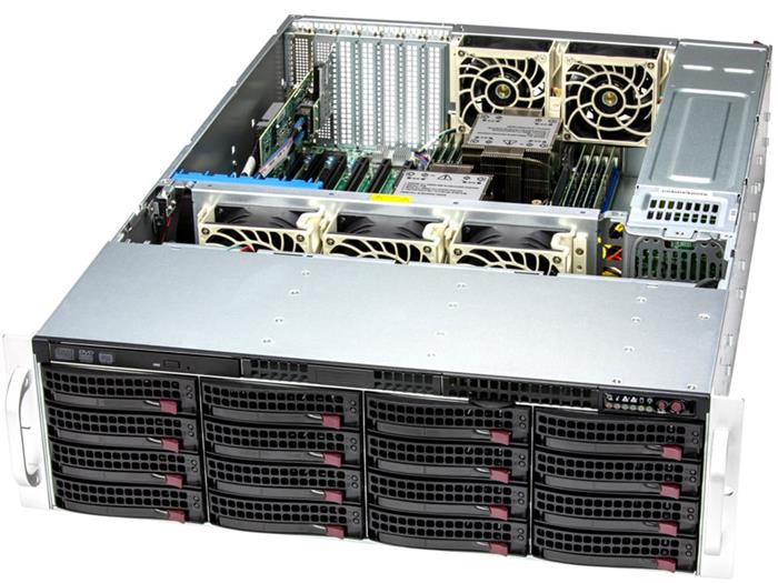 SuperStorage Server 631E-E1CR16L 3U 2S-E(270W), 2×10GbE-T,RAID3908, 16×SAS3,IPMI, 16DDR4, 3PCI-E16g5,1E8g5, rPS (80+TIT