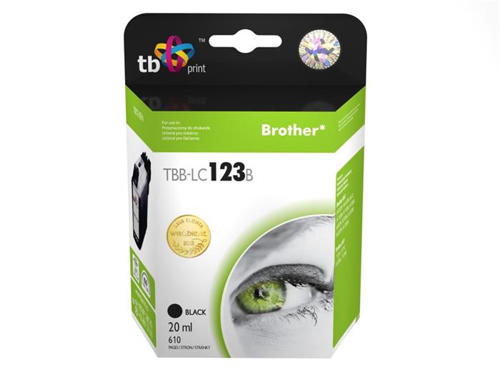 TB náhrada za Brother LC123BK, černá, 20ml