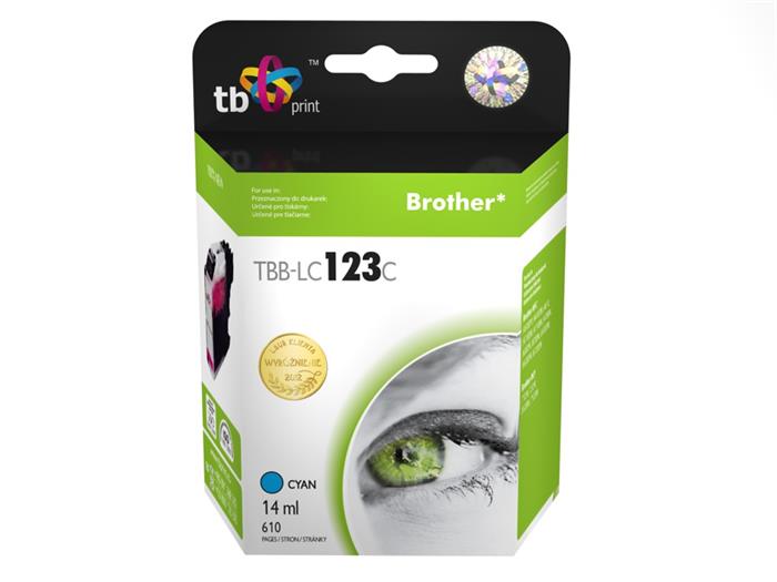 TB náhrada za Brother LC123C, azurová, 14ml