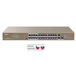 Tenda TEF1126P-24-410W PoE AF / AT switch - 24x PoE 100 Mb/s + 2x Uplink 1Gb/s RJ45/SFP, PoE 370W