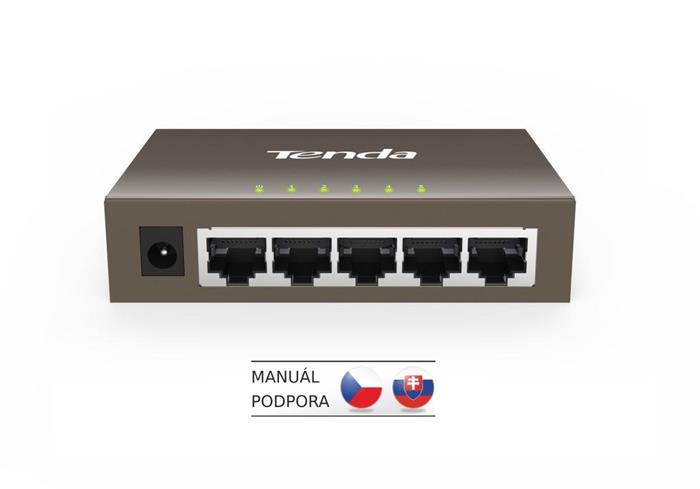 Tenda TEG1005D - 5x 10/100/1000 Mbps Switch, Fanless-bez ventilátorů, ochrana proti přepětí