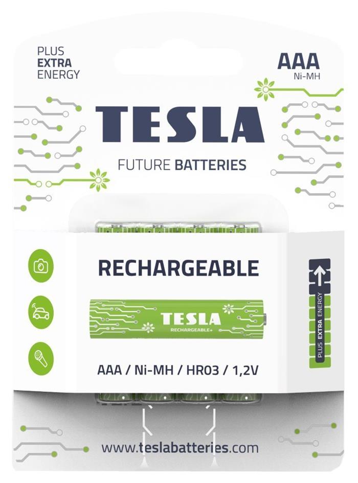 Tesla AAA RECHARGEABLE+ nabíjecí AAA Ni-MH, 4 ks, ND