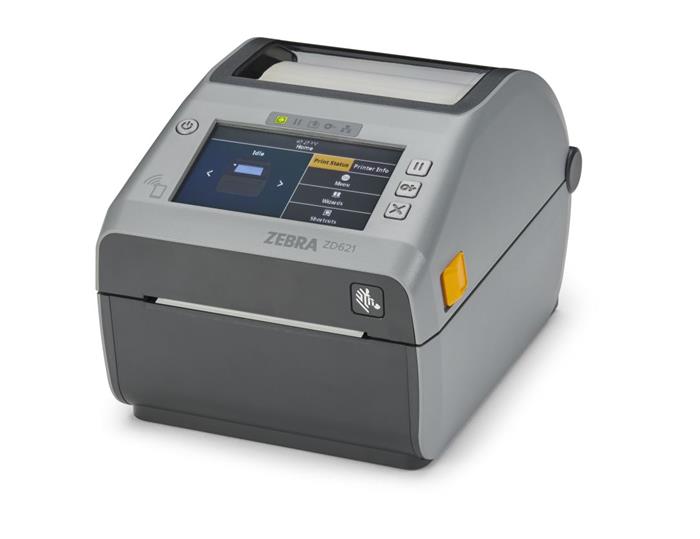 Tiskárna Zebra ZD621d , 8 dots/mm (203 dpi), peeler, disp., RTC, USB, USB Host, RS232, BT, Ethernet, Wi-Fi, grey