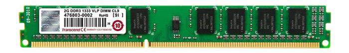 Transcend 2GB DDR3 1333MHz DIMM, 1.5V, nízký profil