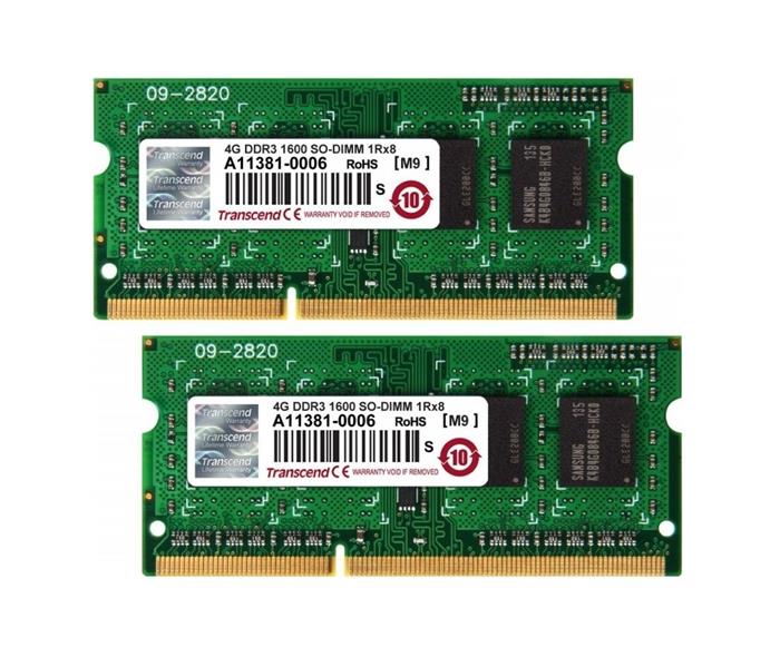 Transcend 2x4GB DDR3 1600MHz, 1Rx8, SO-DIMM, pro Apple iMac