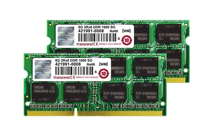 Transcend 2x8GB DDR3 1600MHz, 2Rx8, SO-DIMM, pro Apple iMac