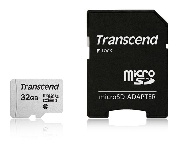 Transcend 300s 32GB microSDHC karta, UHS-I U1 + adaptér